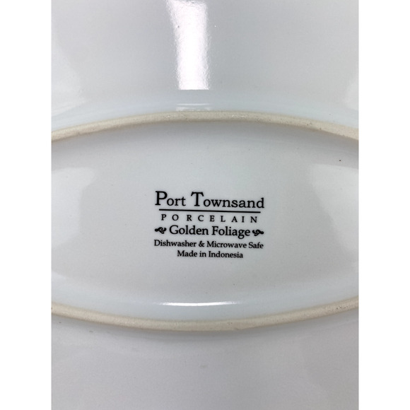 Port Townsand Porcelain Golden Foliage 14in Oval Platter - Picture 5 of 6
